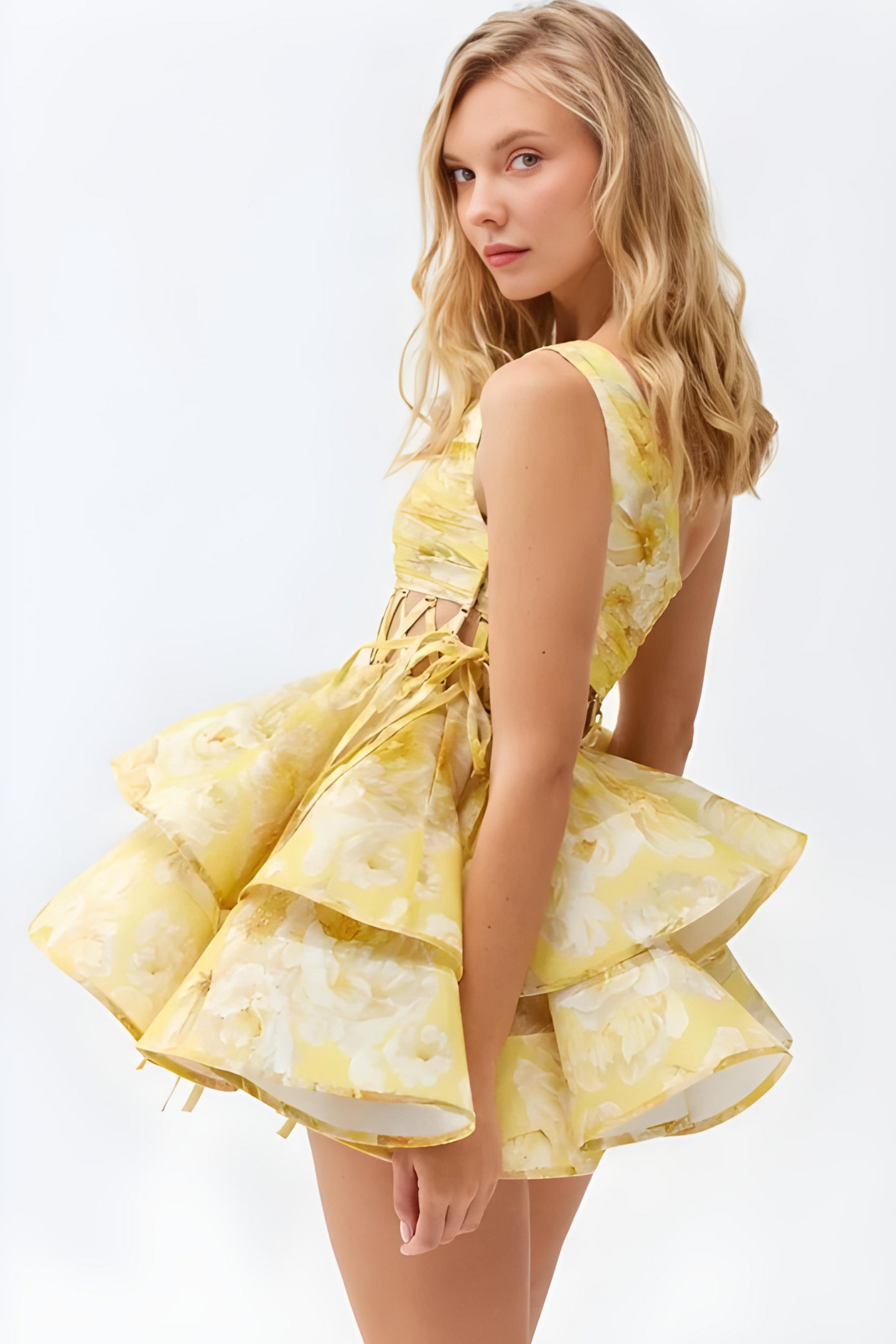 Daphne - Floral One Shoulder Mini Dress