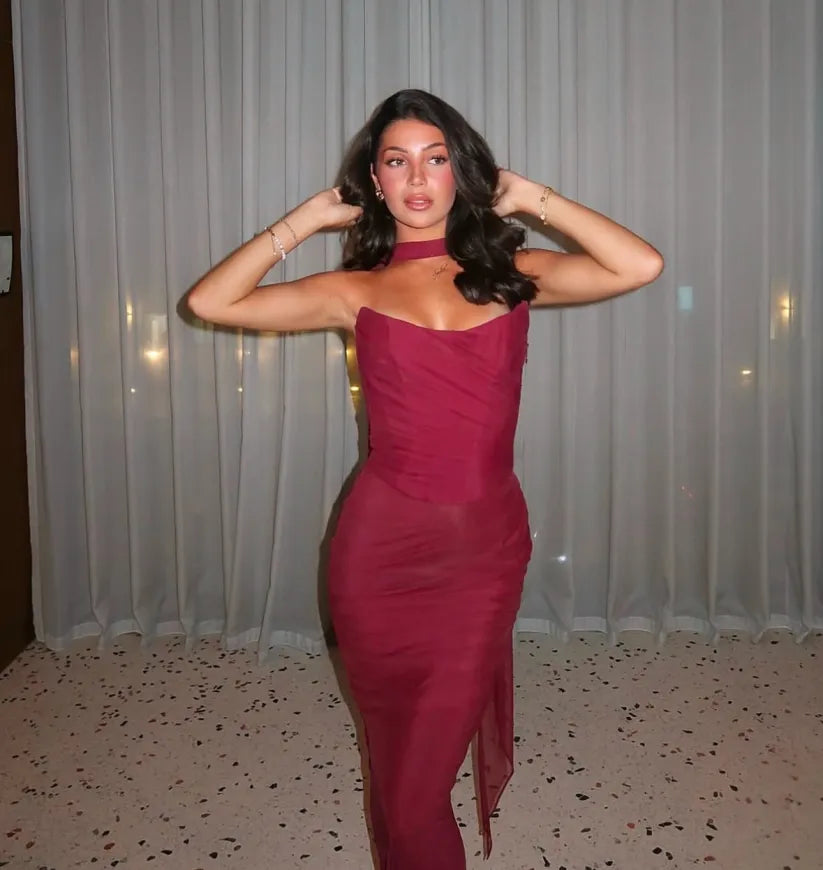 Aniyah - Strapless Bodycon Maxi Dress