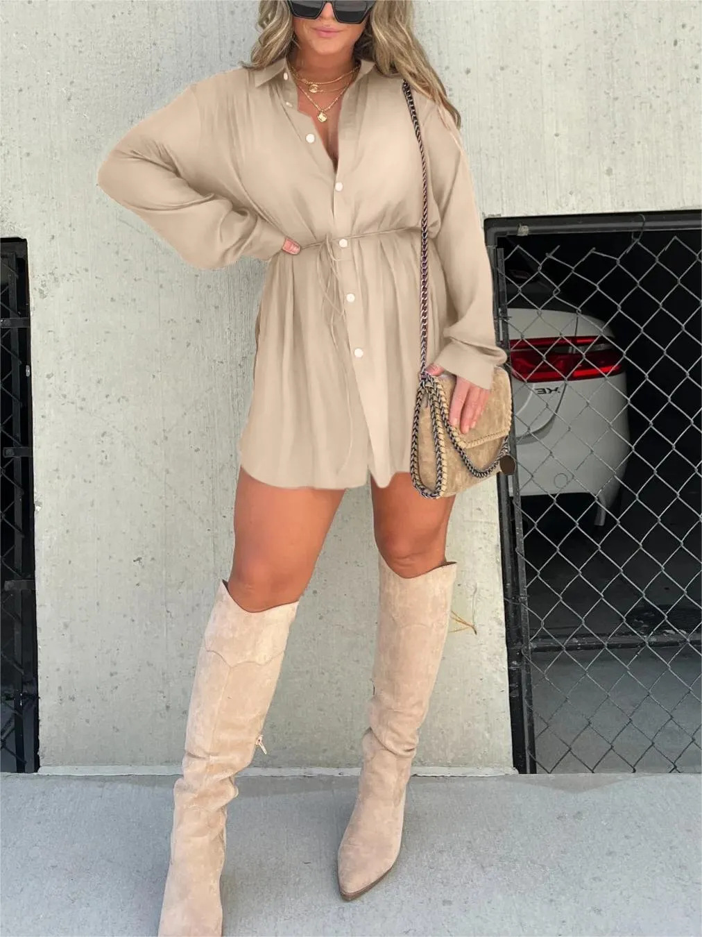Kelcy - Trendy satin romper dress