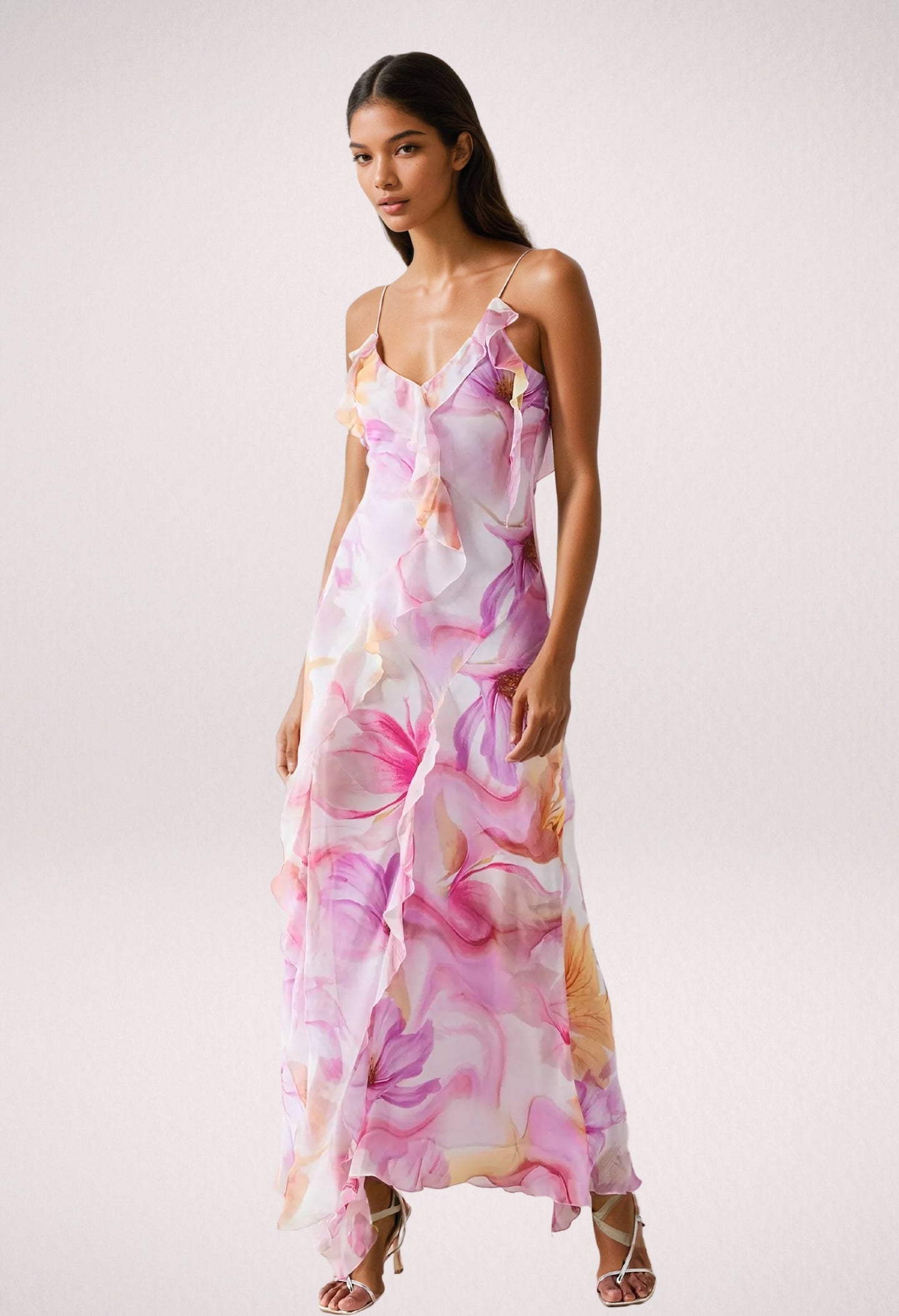 Nylah - Floral Ruffle Maxi Dress