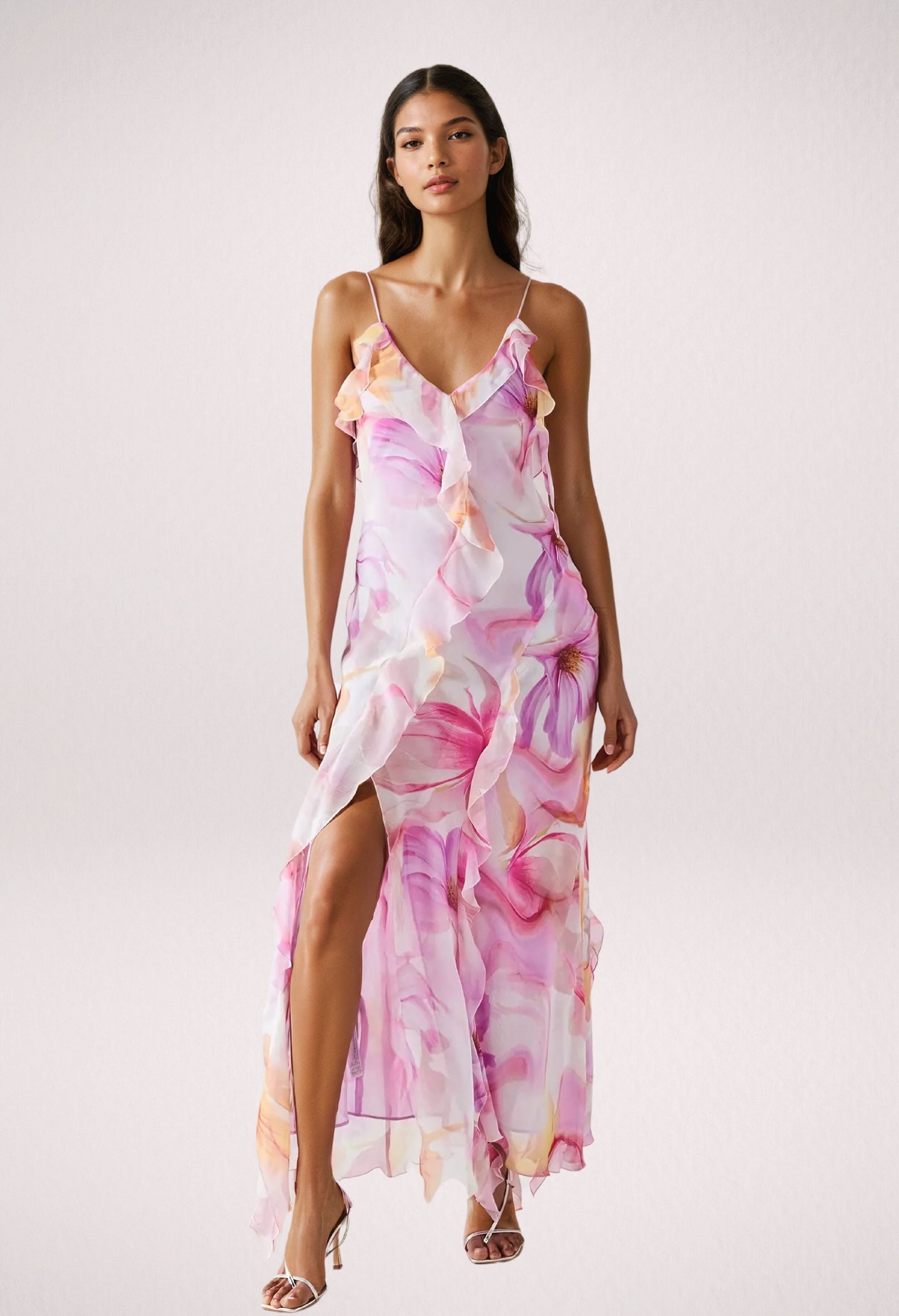 Nylah - Floral Ruffle Maxi Dress