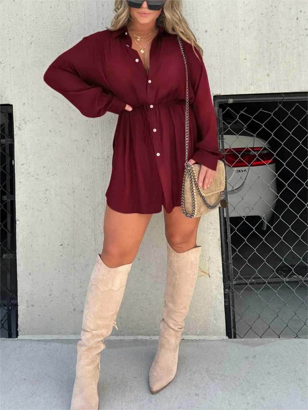 Kelcy - Trendy satin romper dress