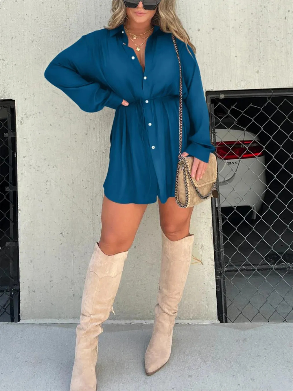 Kelcy - Trendy satin romper dress