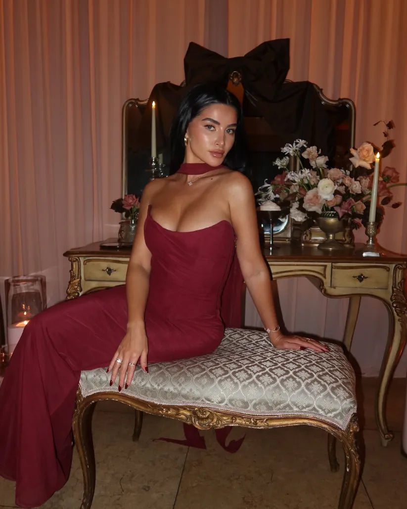 Aniyah - Strapless Bodycon Maxi Dress