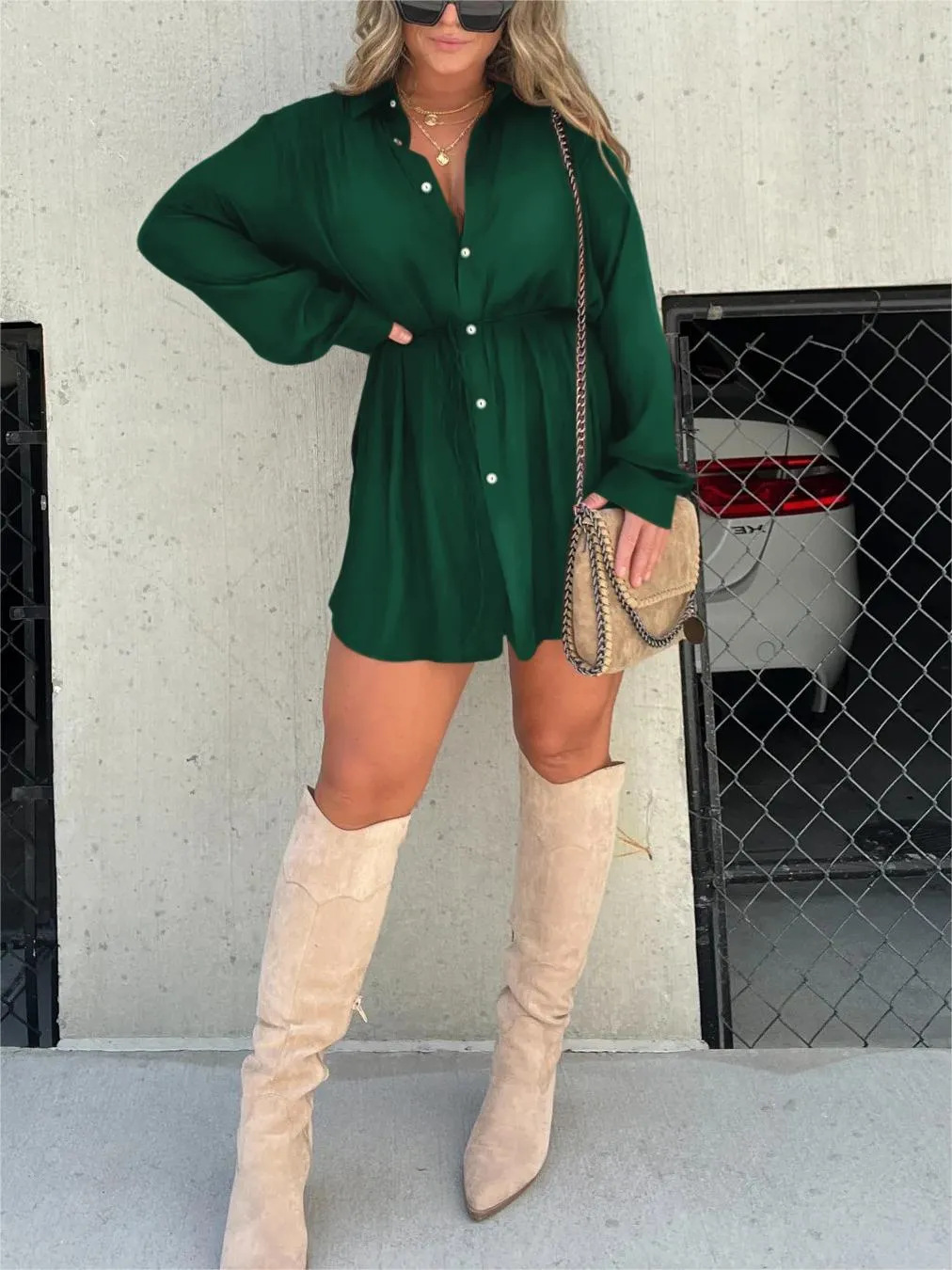 Kelcy - Trendy satin romper dress