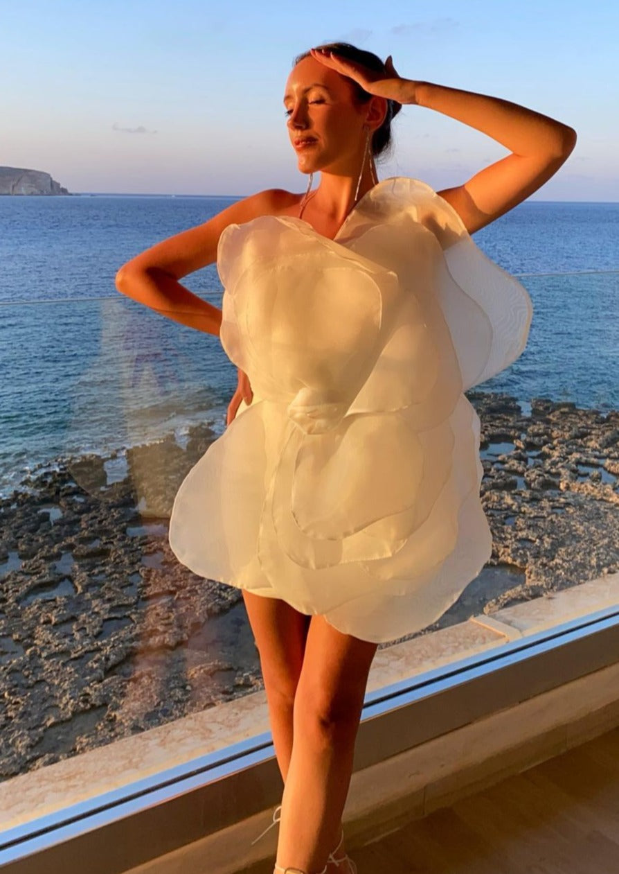 Bianca - Flower One Shoulder Mini Dress