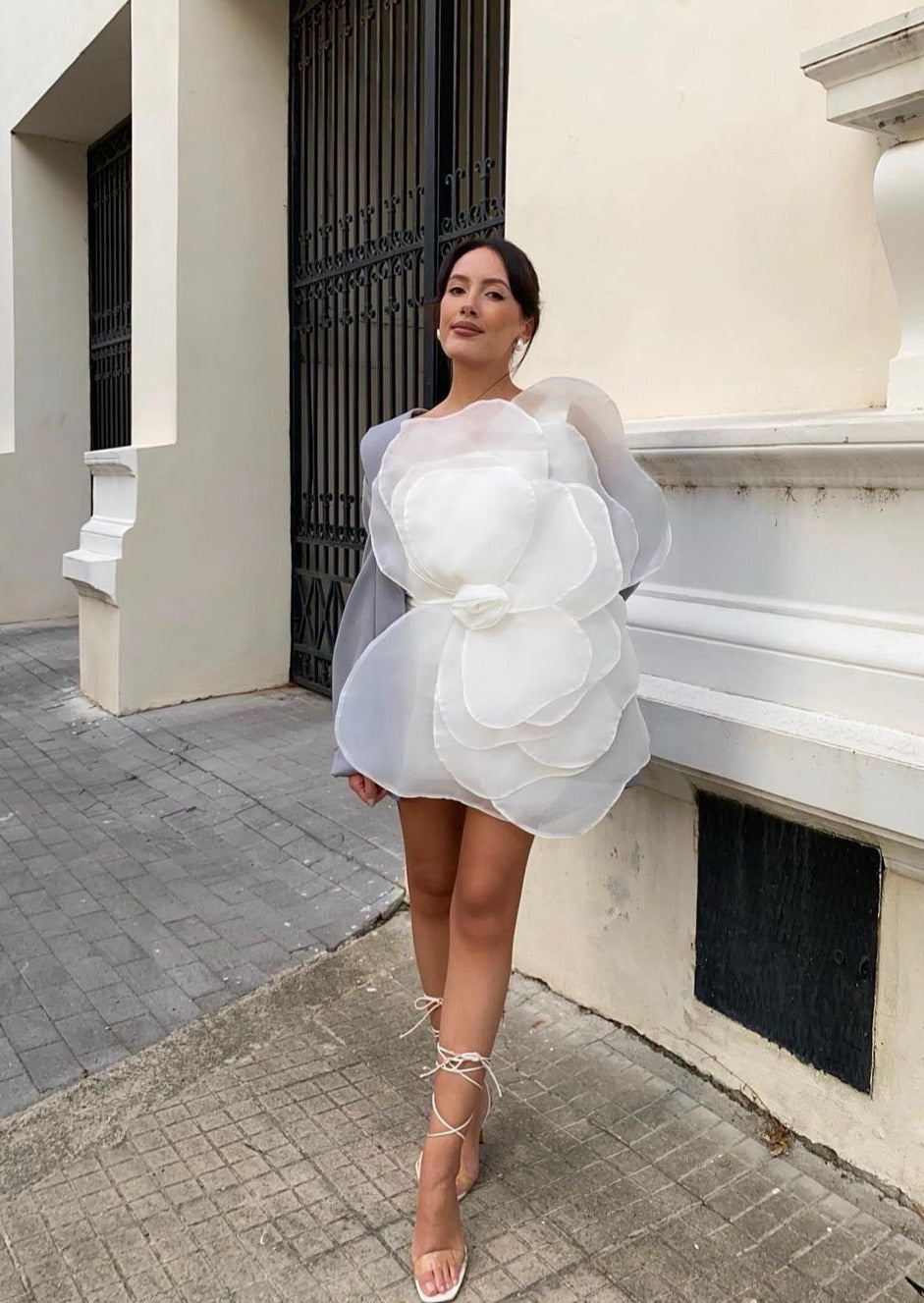 Bianca - Flower One Shoulder Mini Dress