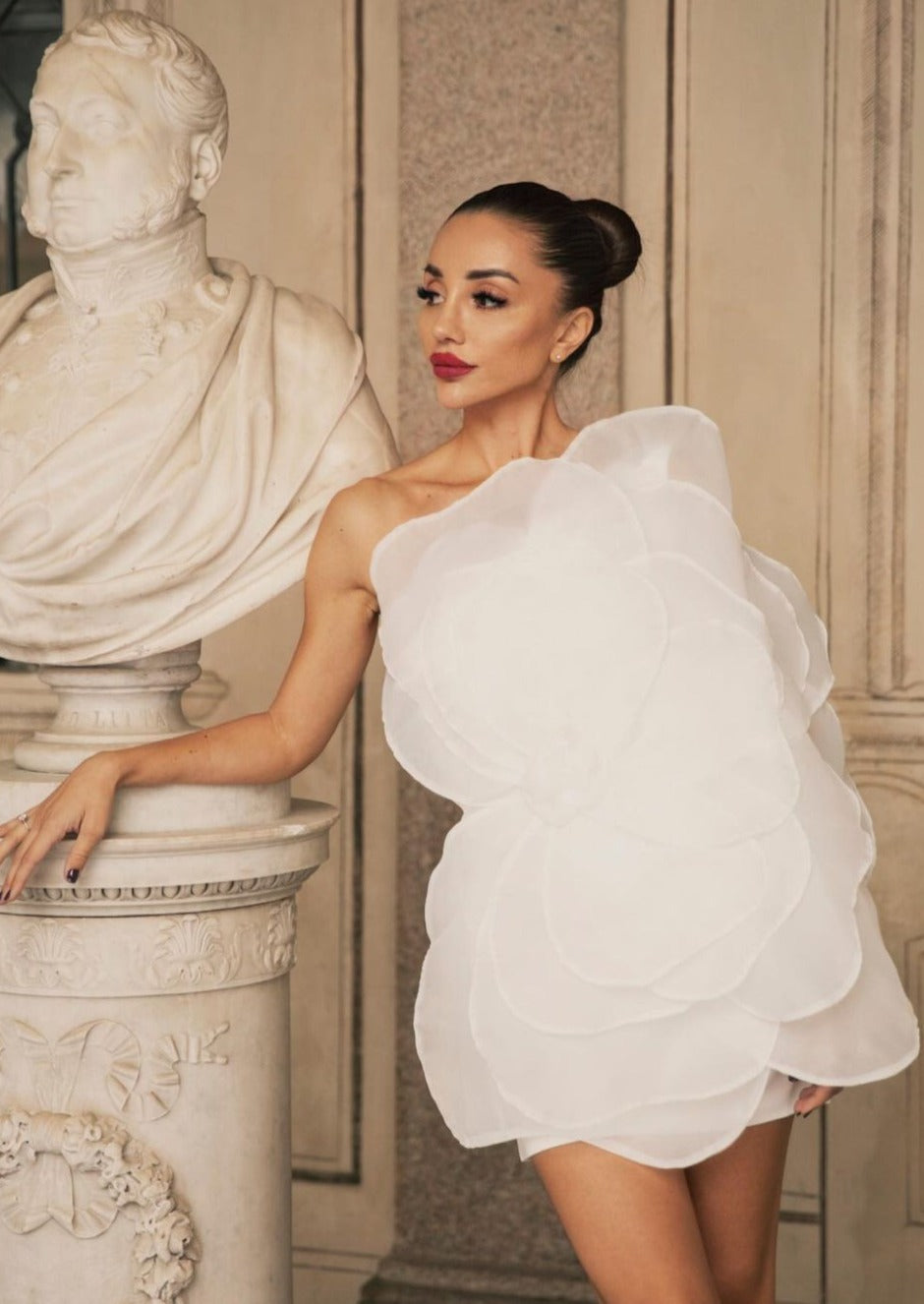 Bianca - Flower One Shoulder Mini Dress