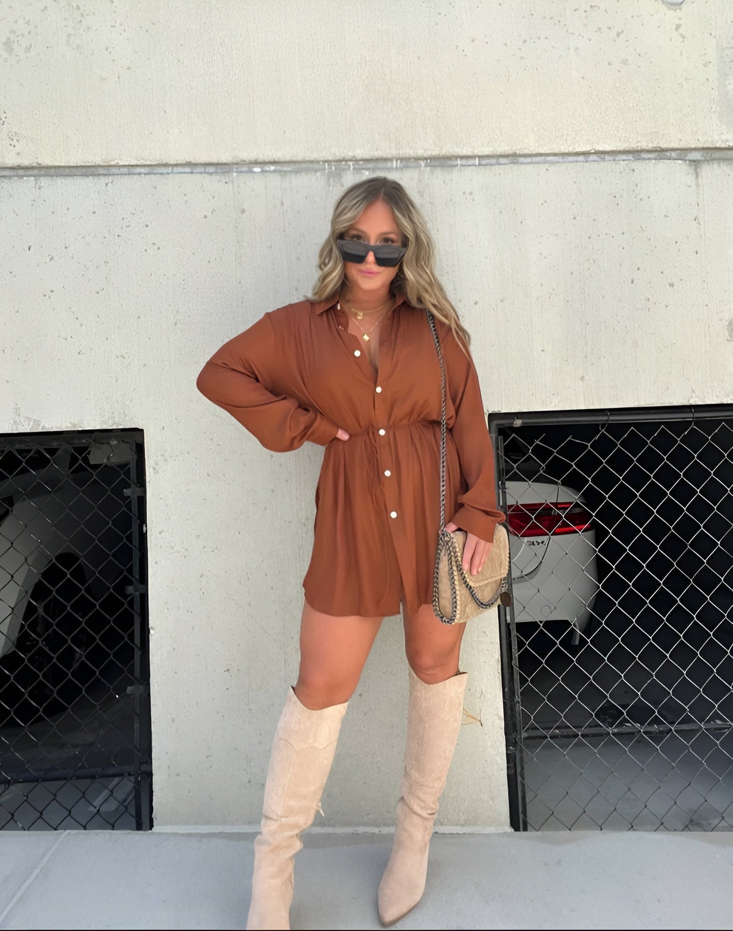 Kelcy - Trendy satin romper dress