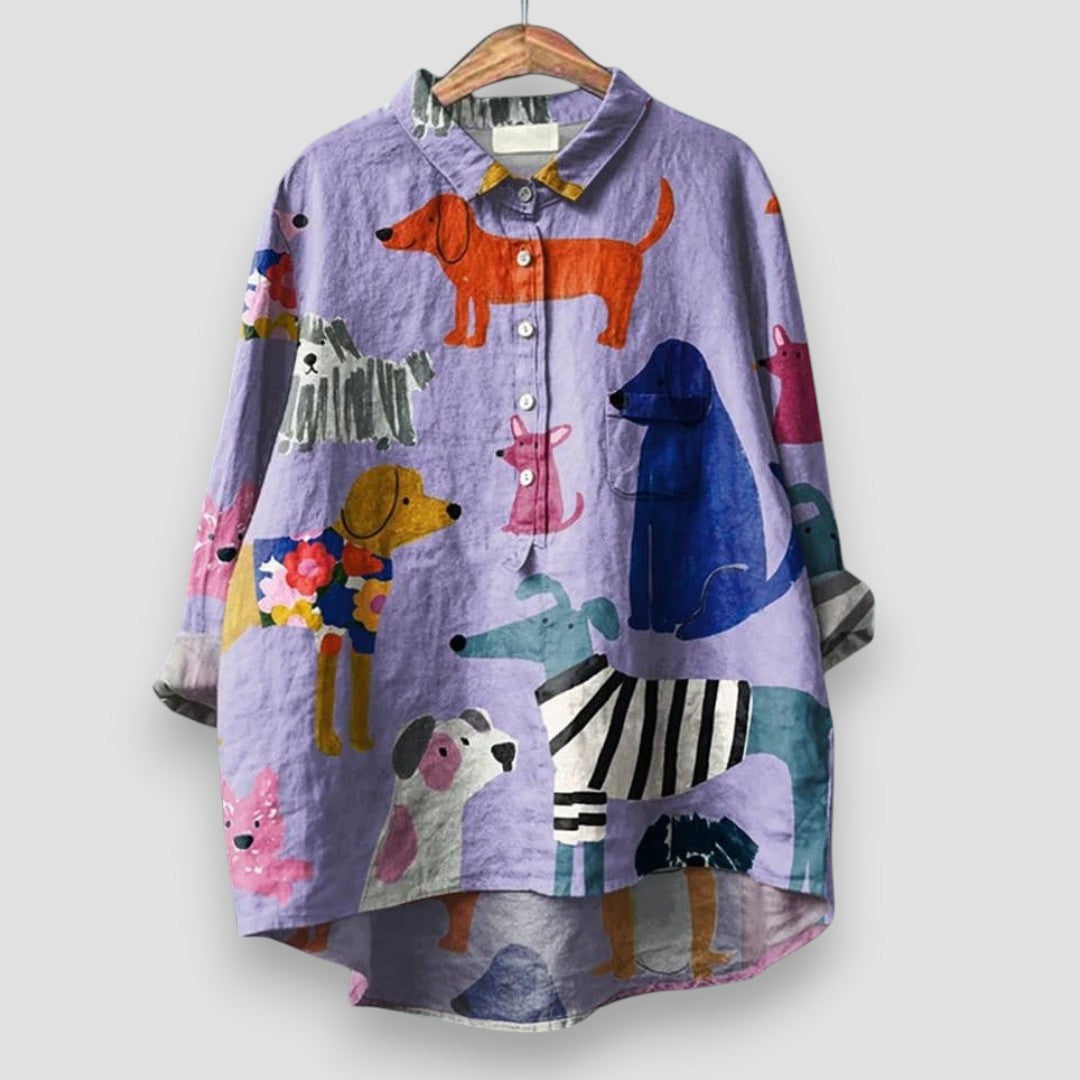 Elowyn - Women's shirt with dog print
