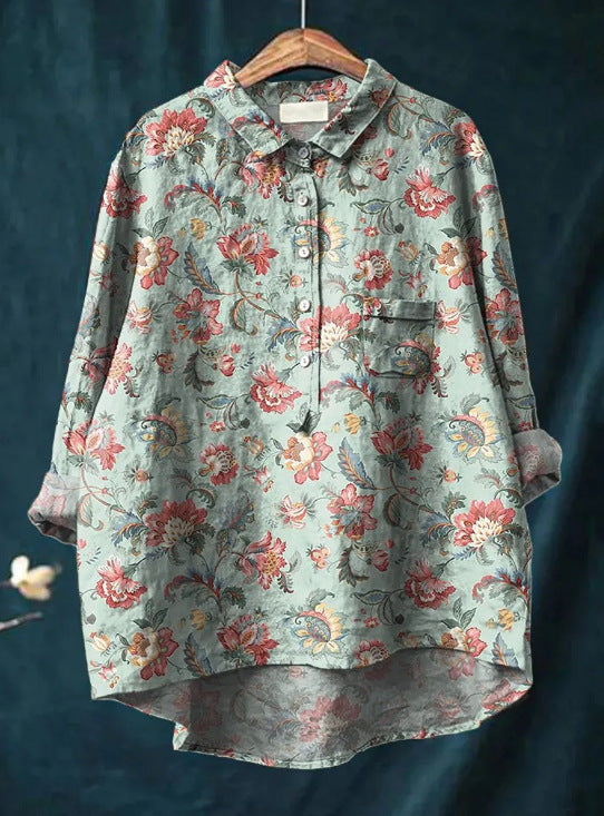 Corinnei - Classic blouse with floral pattern