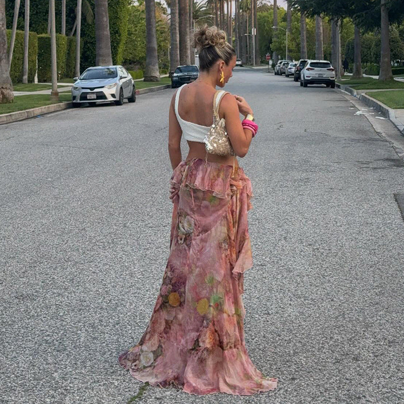 Alessia - Floral Ruffled Skirt