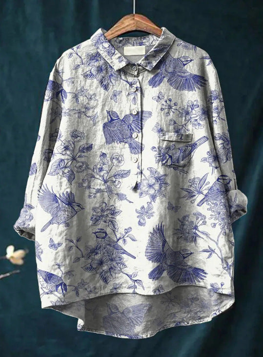 Corinnei - Classic blouse with floral pattern