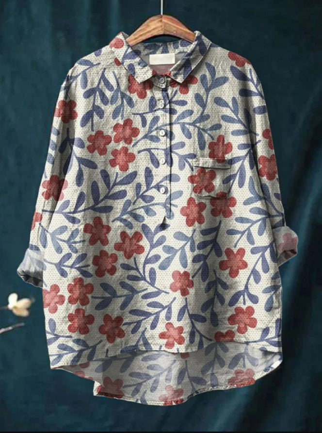 Corinnei - Classic blouse with floral pattern