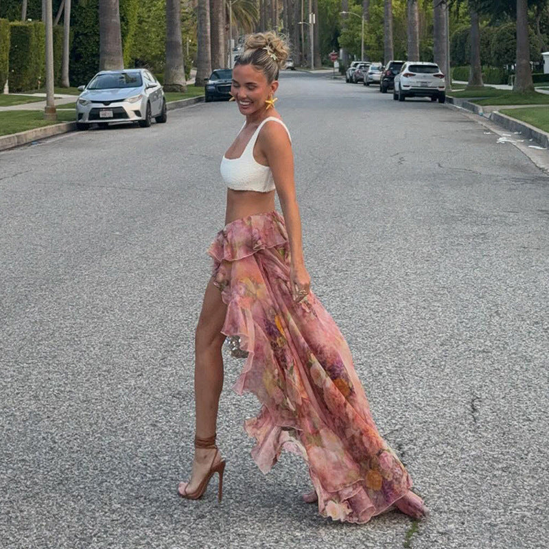 Alessia - Floral Ruffled Skirt