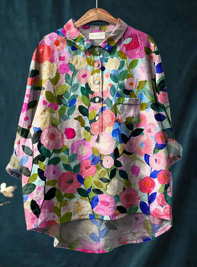 Corinnei - Classic blouse with floral pattern