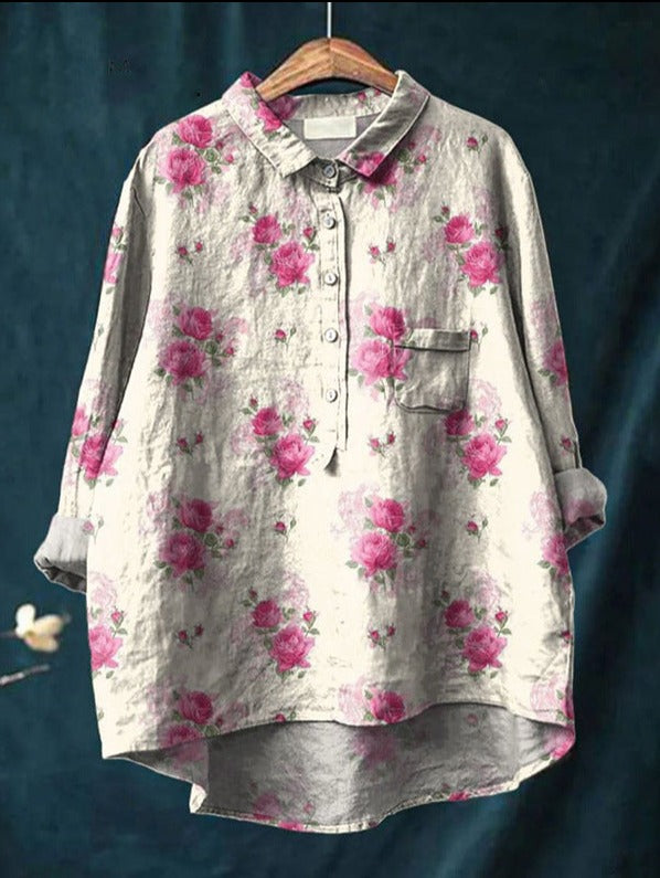 Corinnei - Classic blouse with floral pattern