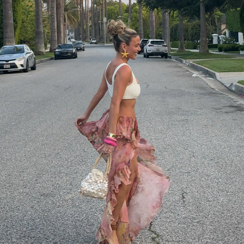Alessia - Floral Ruffled Skirt