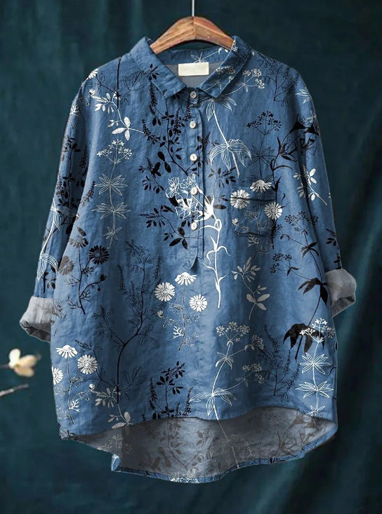 Corinnei - Classic blouse with floral pattern