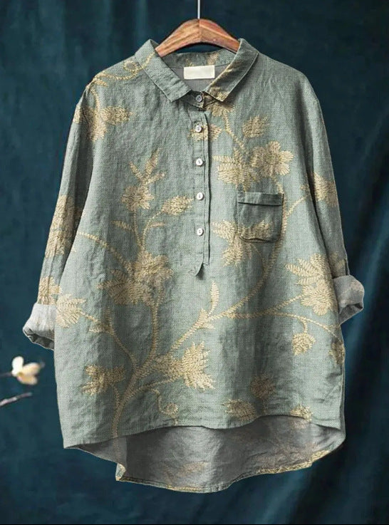 Corinnei - Classic blouse with floral pattern