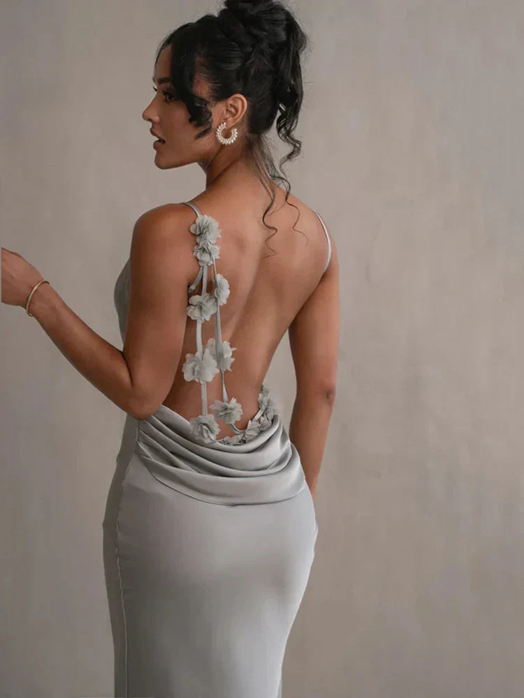 Azalea - Sleeveless Backless Maxi Dress