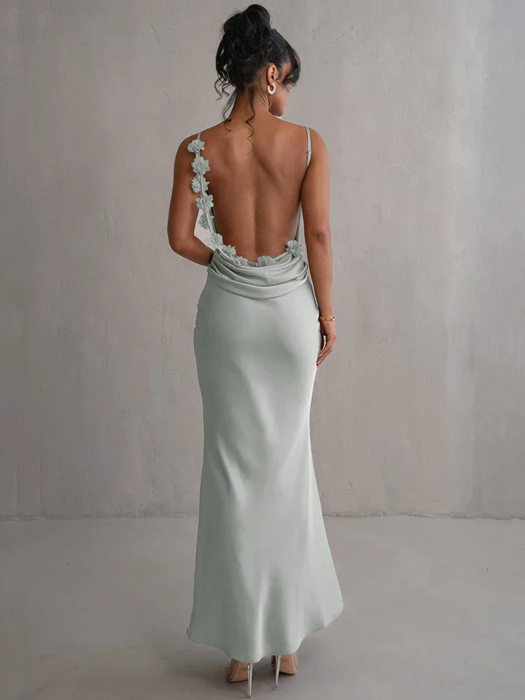 Azalea - Sleeveless Backless Maxi Dress