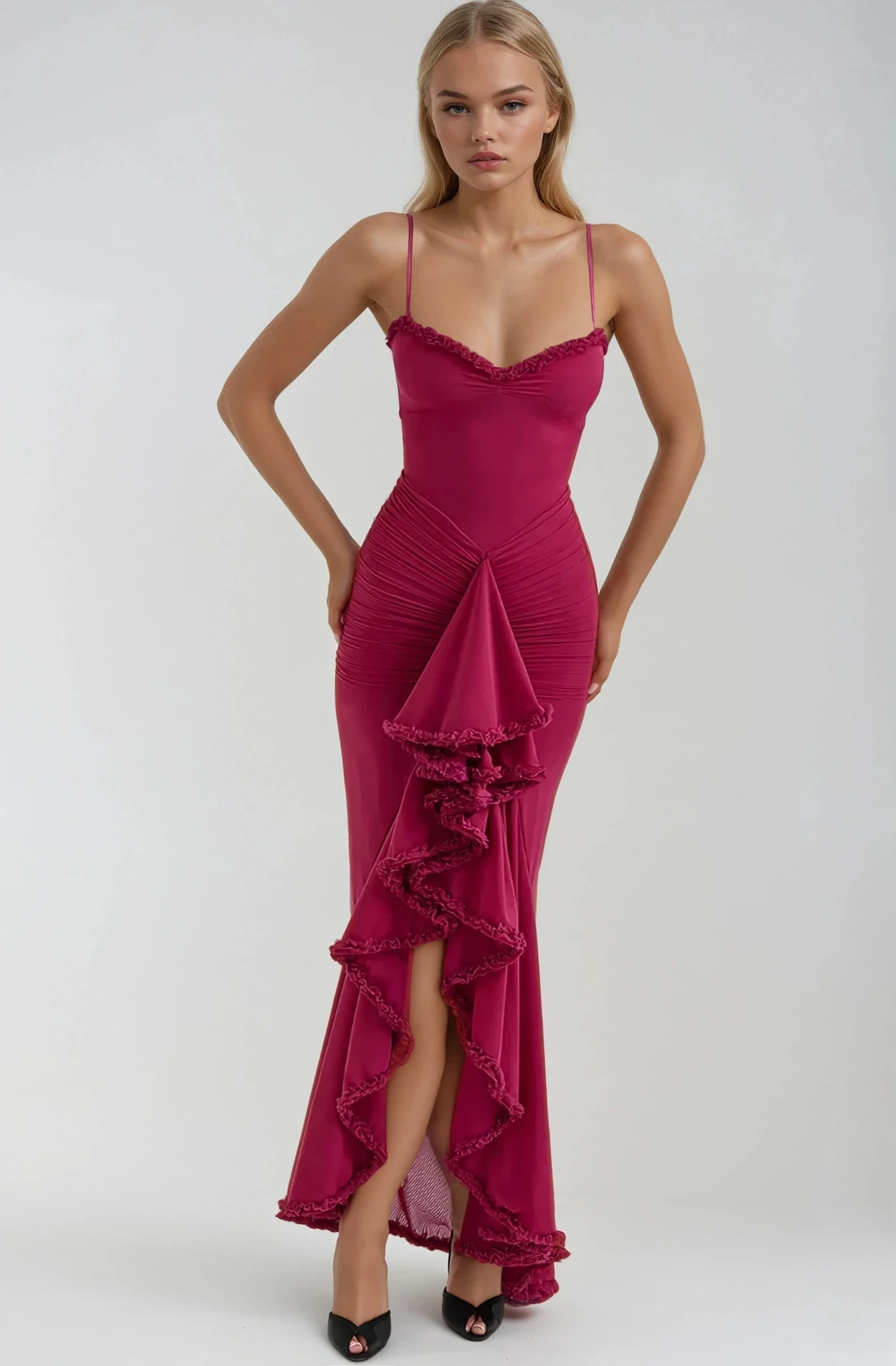 Ruby - Charming Ruffled Gown