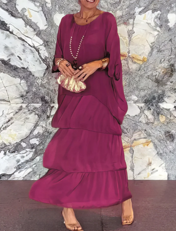 Caroline | Loose Crew Neck Maxi Dress