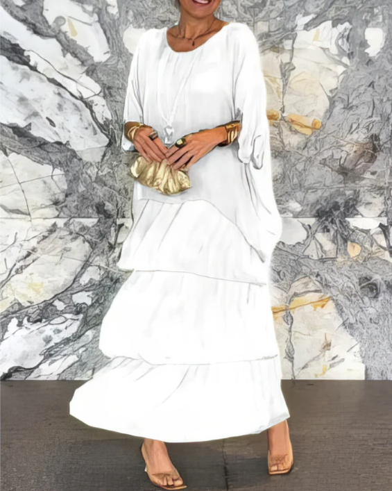 Caroline | Loose Crew Neck Maxi Dress