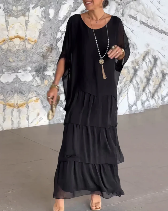 Caroline | Loose Crew Neck Maxi Dress