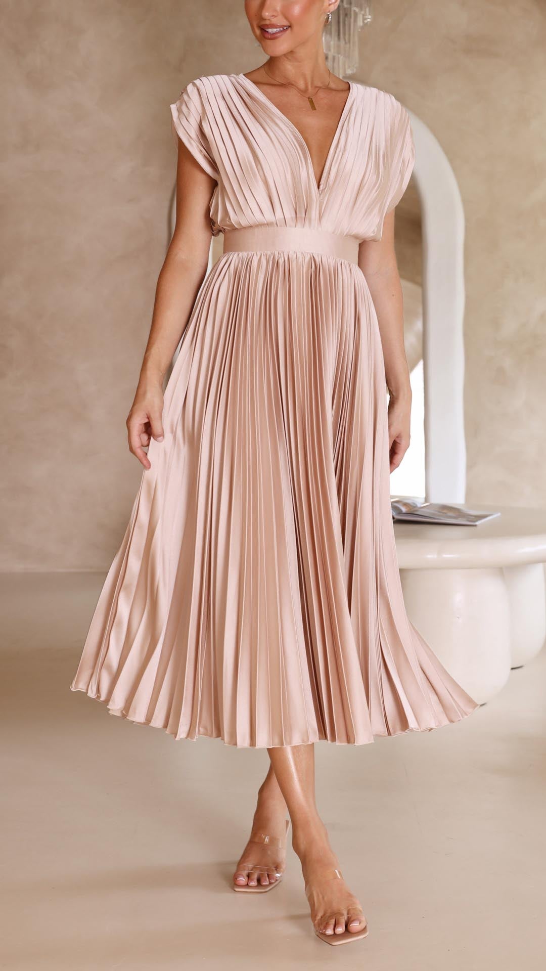 Emma - Deep V-Neck Maxi Dress