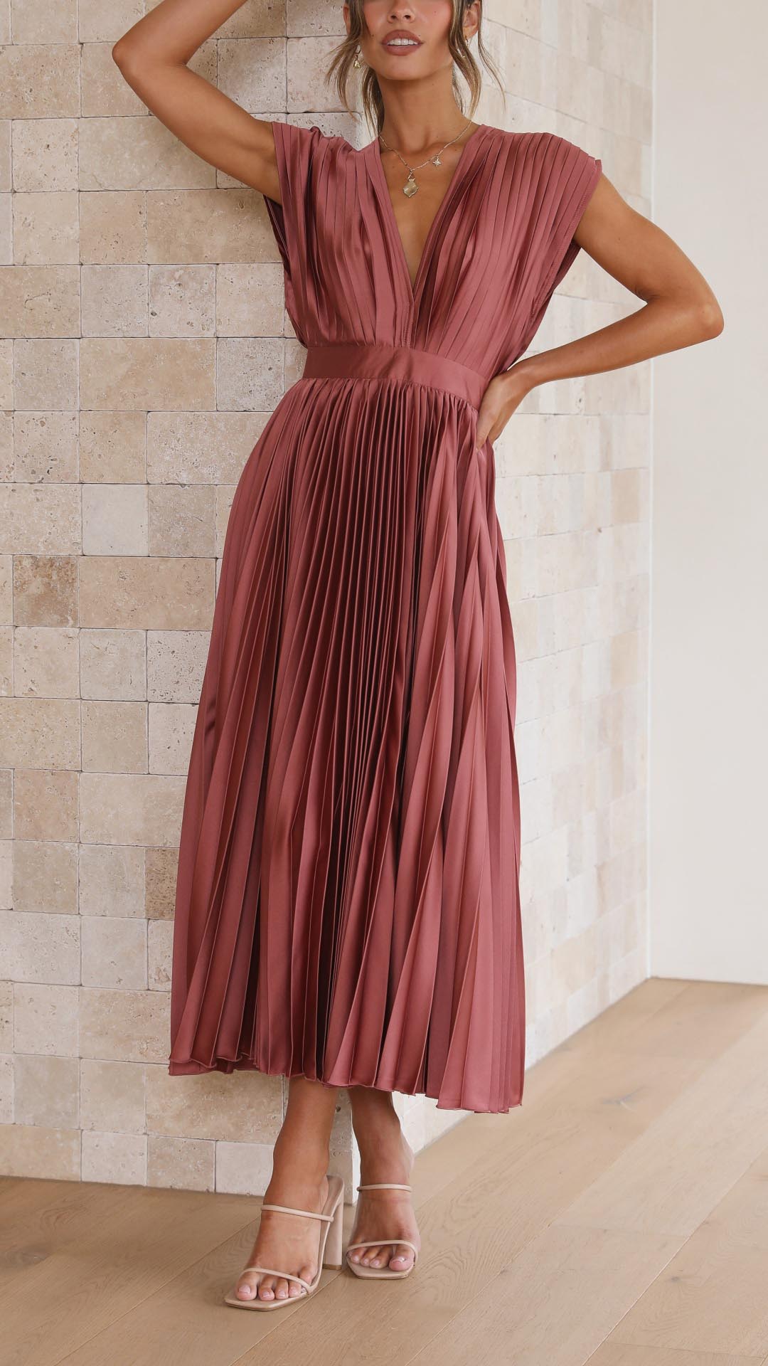 Emma - Deep V-Neck Maxi Dress
