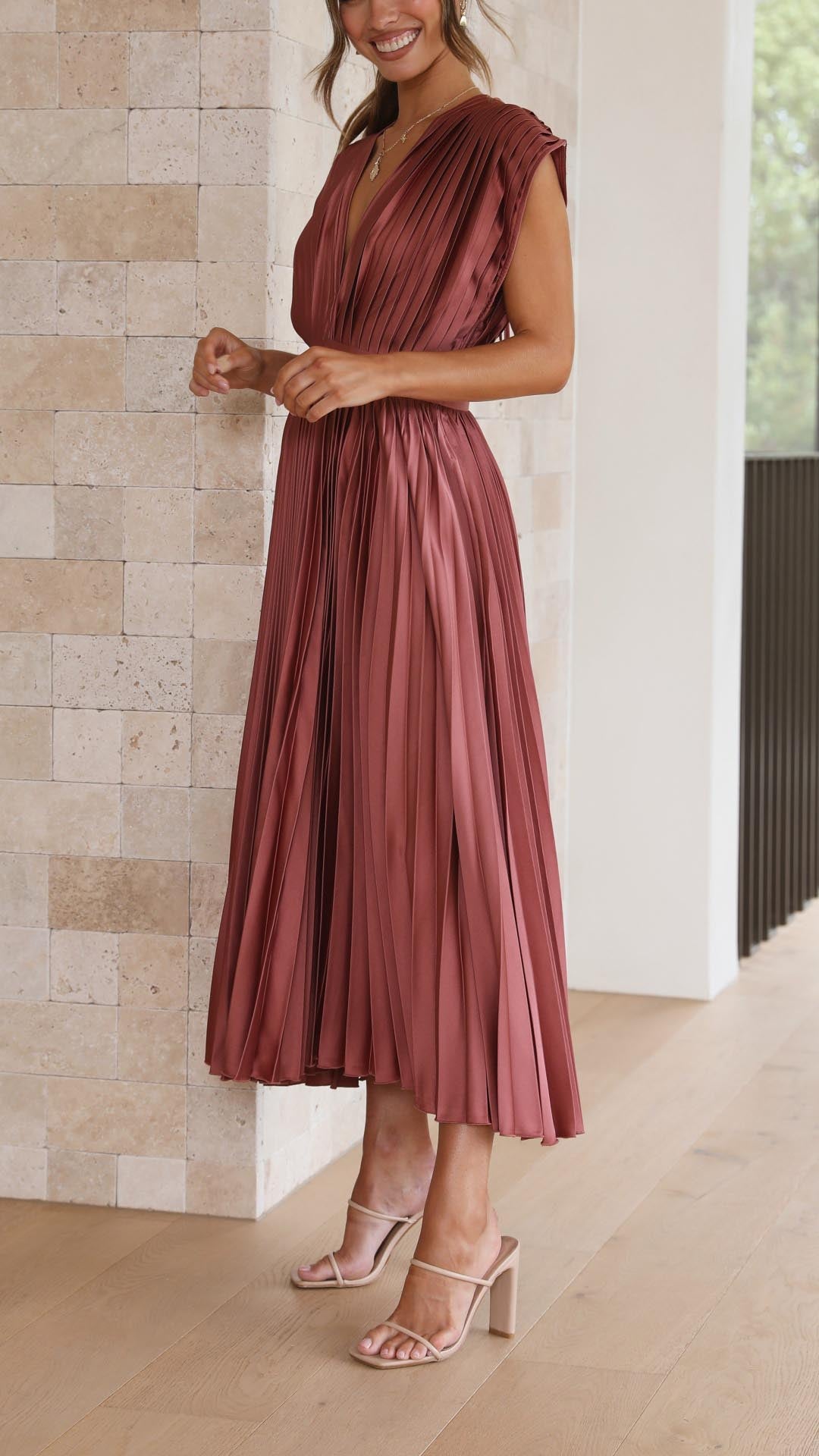 Emma - Deep V-Neck Maxi Dress