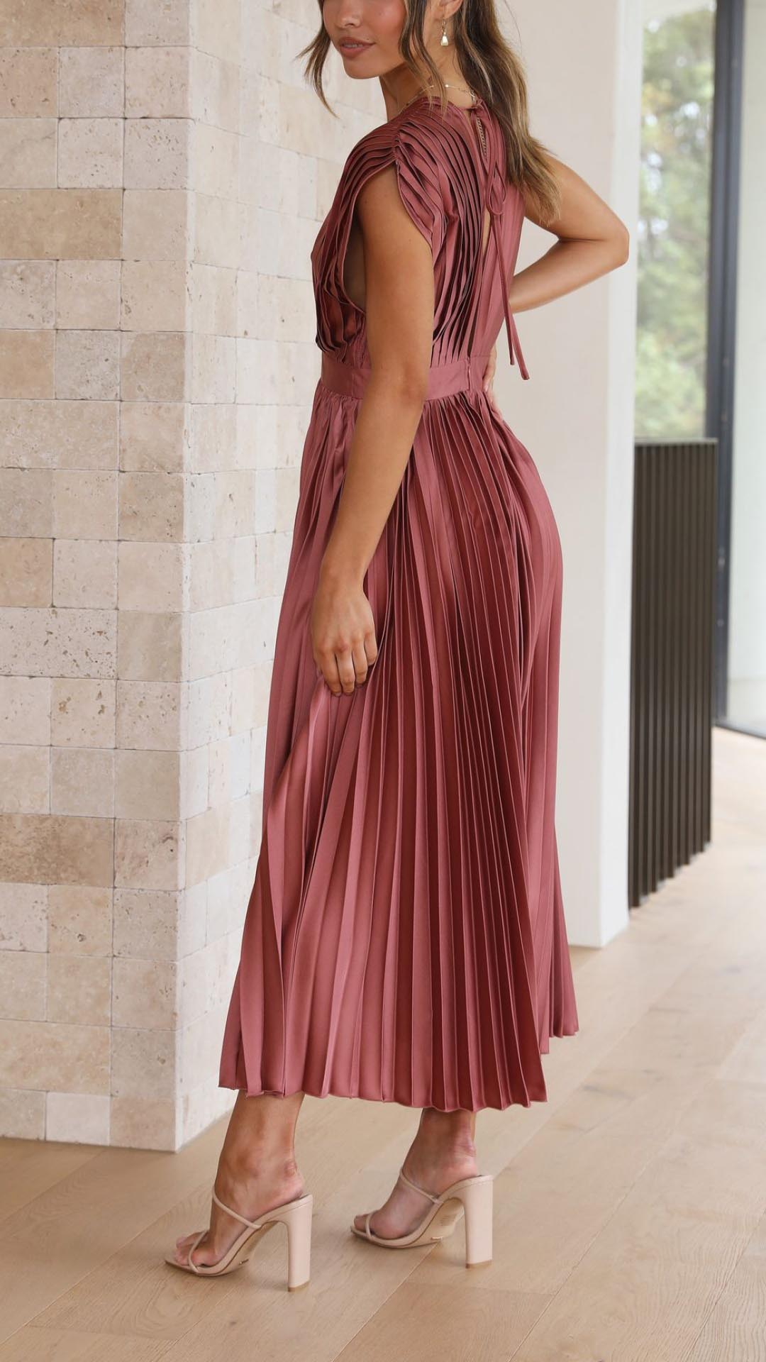 Emma - Deep V-Neck Maxi Dress