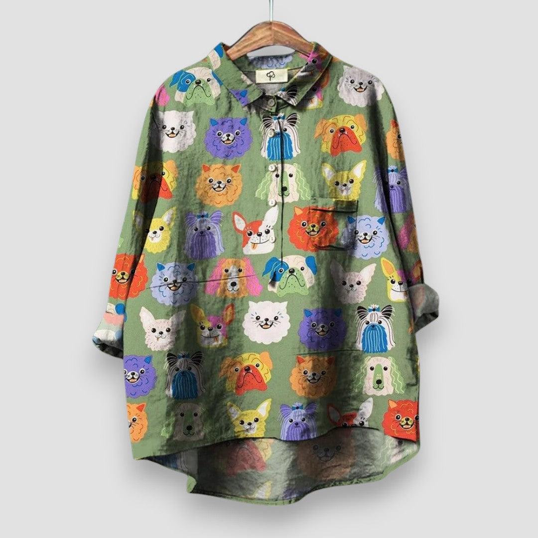 Elowyn - Women's shirt with dog print