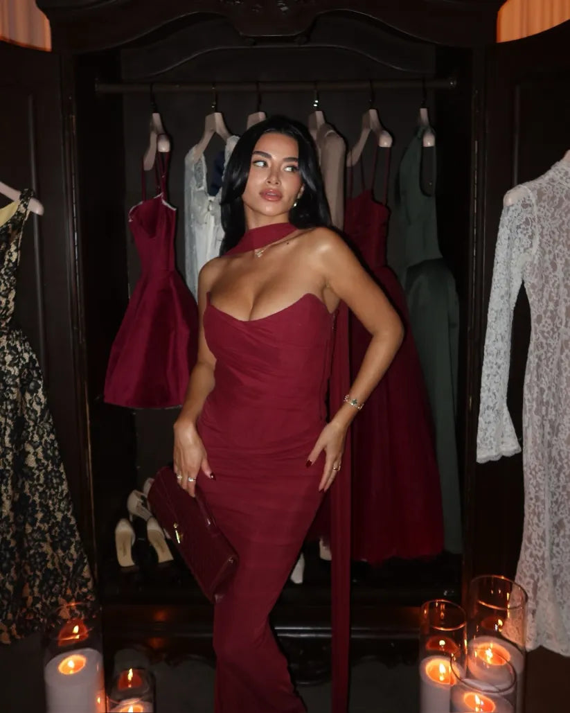 Aniyah - Strapless Bodycon Maxi Dress